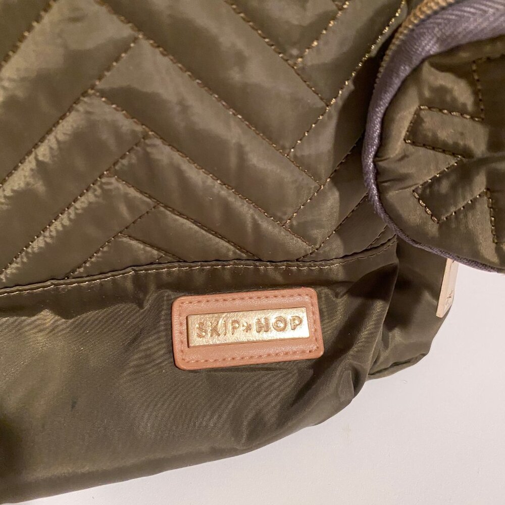 Skip Hop Chelsea‎ 6-in-1 Diaper Backpack Bag Olive Green Quilted 14x16 (No Pad) - Picture 7 of 9